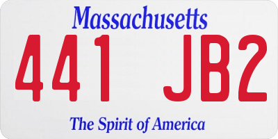 MA license plate 441JB2