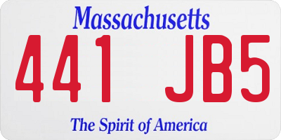MA license plate 441JB5
