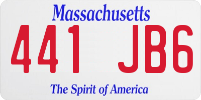 MA license plate 441JB6