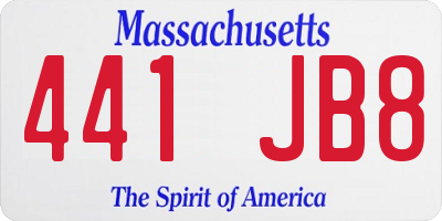 MA license plate 441JB8