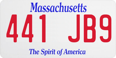 MA license plate 441JB9