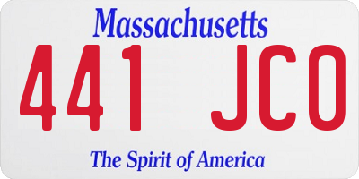 MA license plate 441JC0
