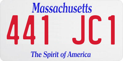 MA license plate 441JC1