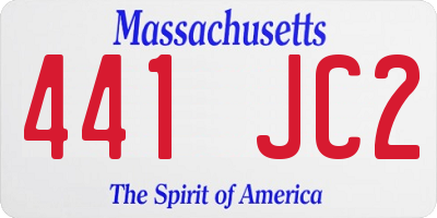 MA license plate 441JC2