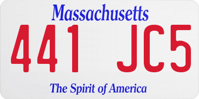 MA license plate 441JC5
