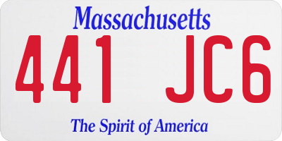 MA license plate 441JC6