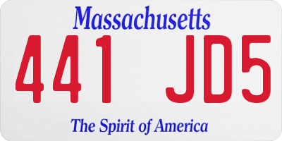 MA license plate 441JD5