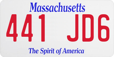 MA license plate 441JD6