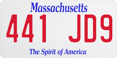 MA license plate 441JD9