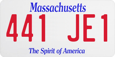 MA license plate 441JE1