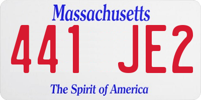 MA license plate 441JE2
