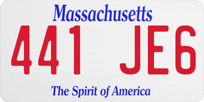 MA license plate 441JE6