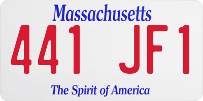 MA license plate 441JF1