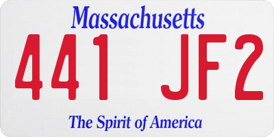 MA license plate 441JF2
