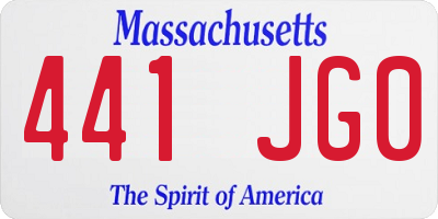 MA license plate 441JG0