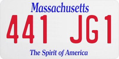 MA license plate 441JG1