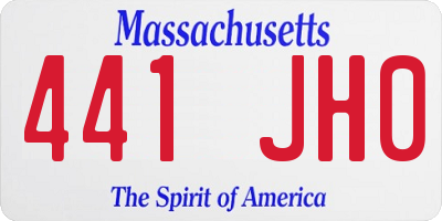 MA license plate 441JH0