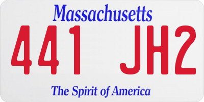 MA license plate 441JH2