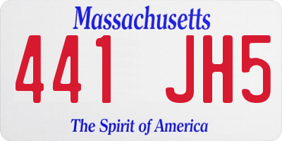 MA license plate 441JH5