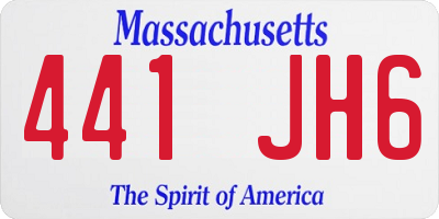 MA license plate 441JH6