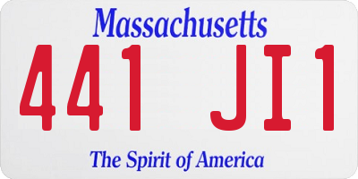 MA license plate 441JI1