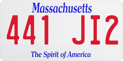 MA license plate 441JI2