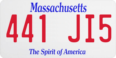 MA license plate 441JI5