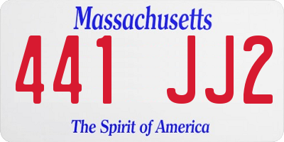 MA license plate 441JJ2
