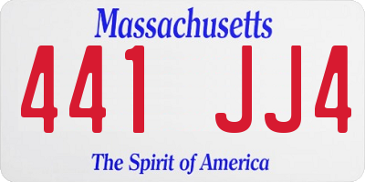 MA license plate 441JJ4