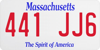 MA license plate 441JJ6