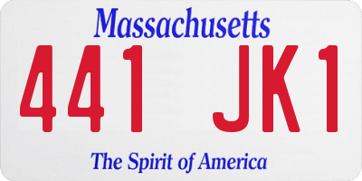 MA license plate 441JK1