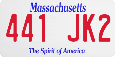 MA license plate 441JK2