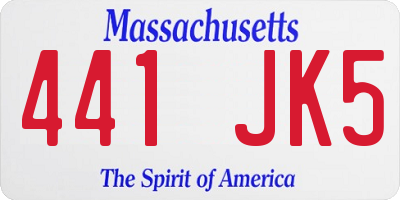 MA license plate 441JK5
