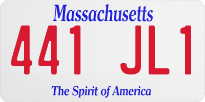 MA license plate 441JL1