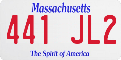 MA license plate 441JL2