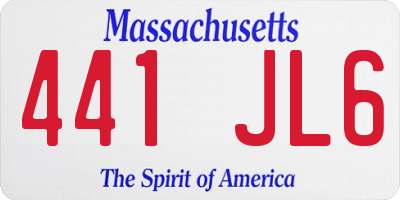 MA license plate 441JL6