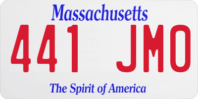 MA license plate 441JM0