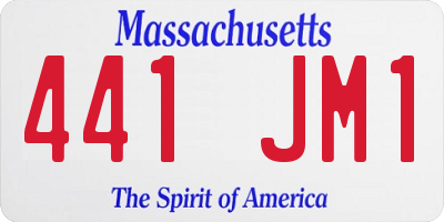 MA license plate 441JM1