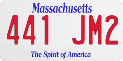 MA license plate 441JM2