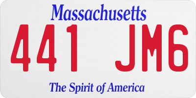 MA license plate 441JM6