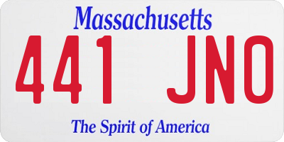 MA license plate 441JN0