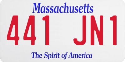 MA license plate 441JN1