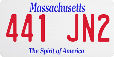 MA license plate 441JN2