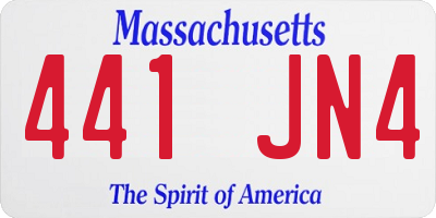 MA license plate 441JN4