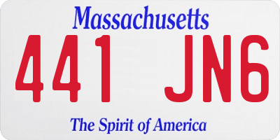 MA license plate 441JN6