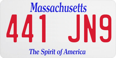 MA license plate 441JN9