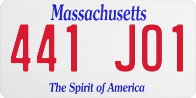 MA license plate 441JO1