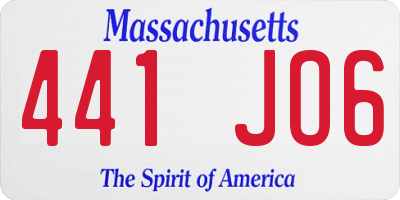MA license plate 441JO6