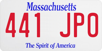 MA license plate 441JP0