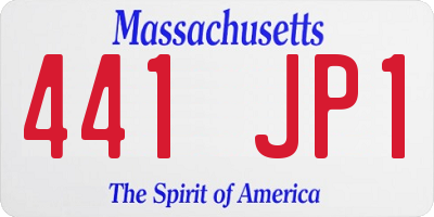 MA license plate 441JP1